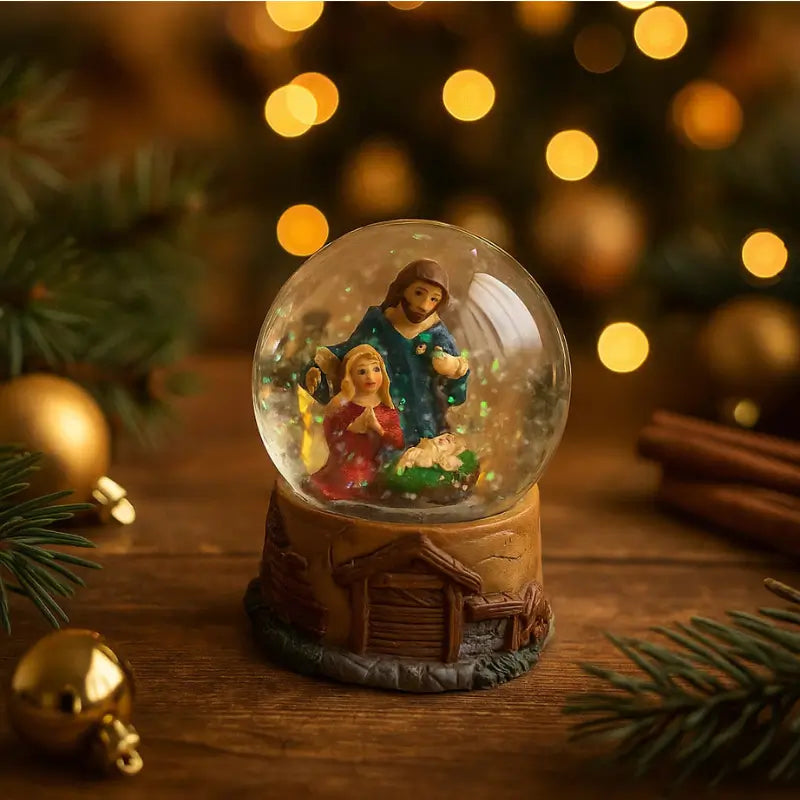 Decoração de Natal Globo de Vidro Sagrada Família