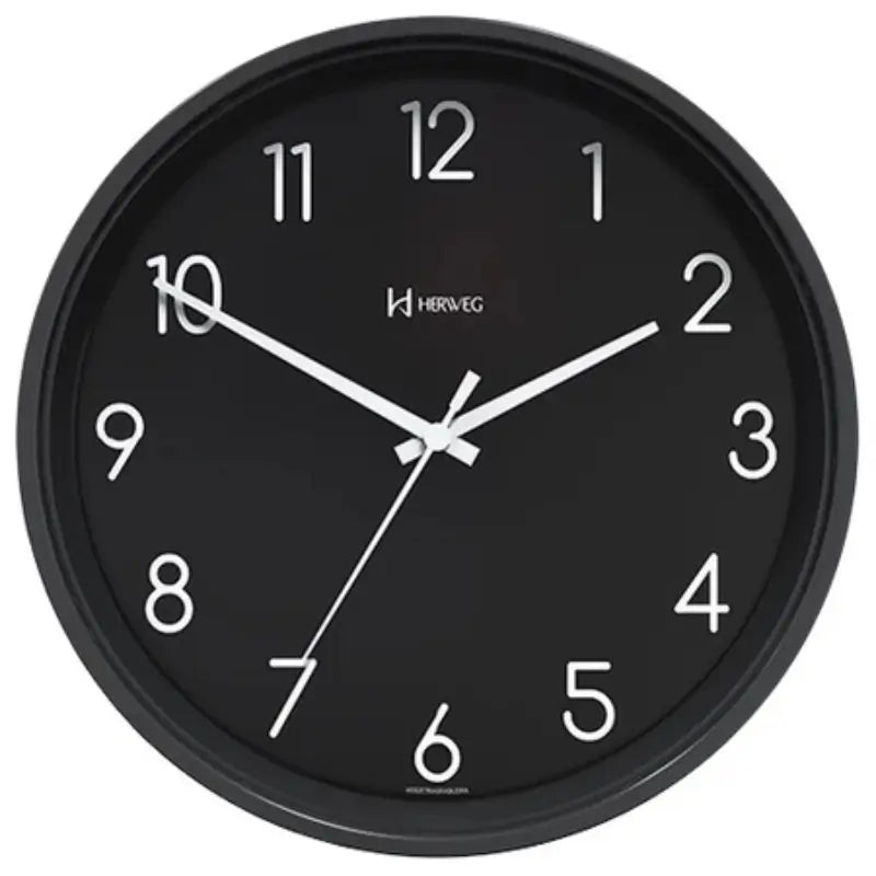 Relógio de Parede Preto Minimalista