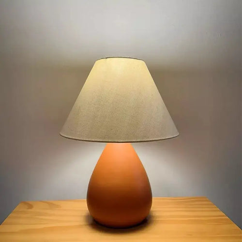 Abajur de Mesa em Cerâmica e Tecido Bivolt