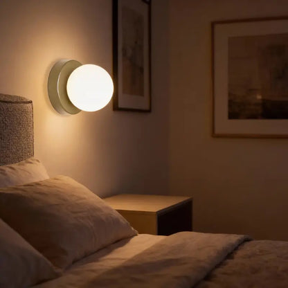 Glass Globe Wall Sconce for Bedroom