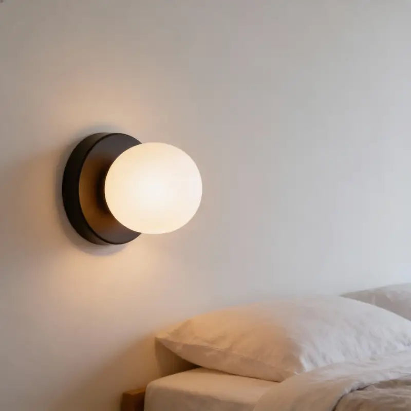 Glass Globe Wall Sconce for Bedroom