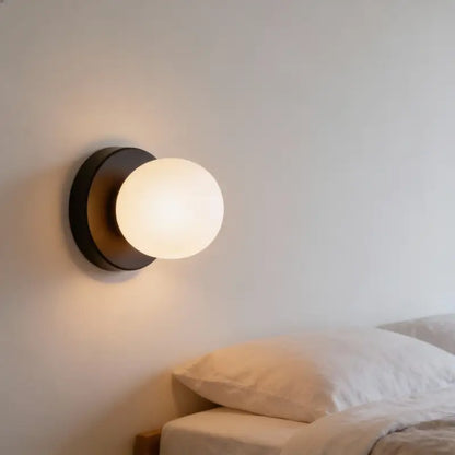 Glass Globe Wall Sconce for Bedroom