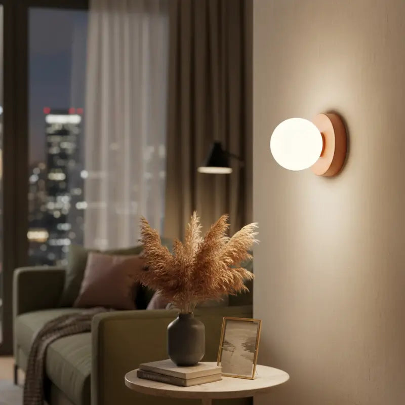 Glass Globe Wall Sconce for Bedroom