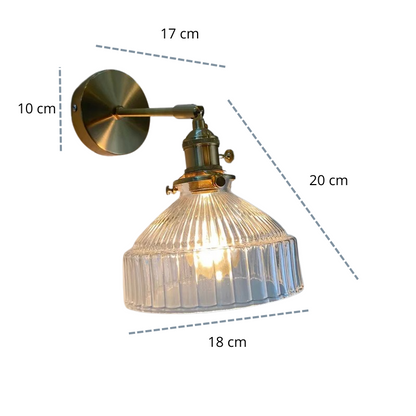 Arandela de Parede Sofisticada Dourada em Vidro