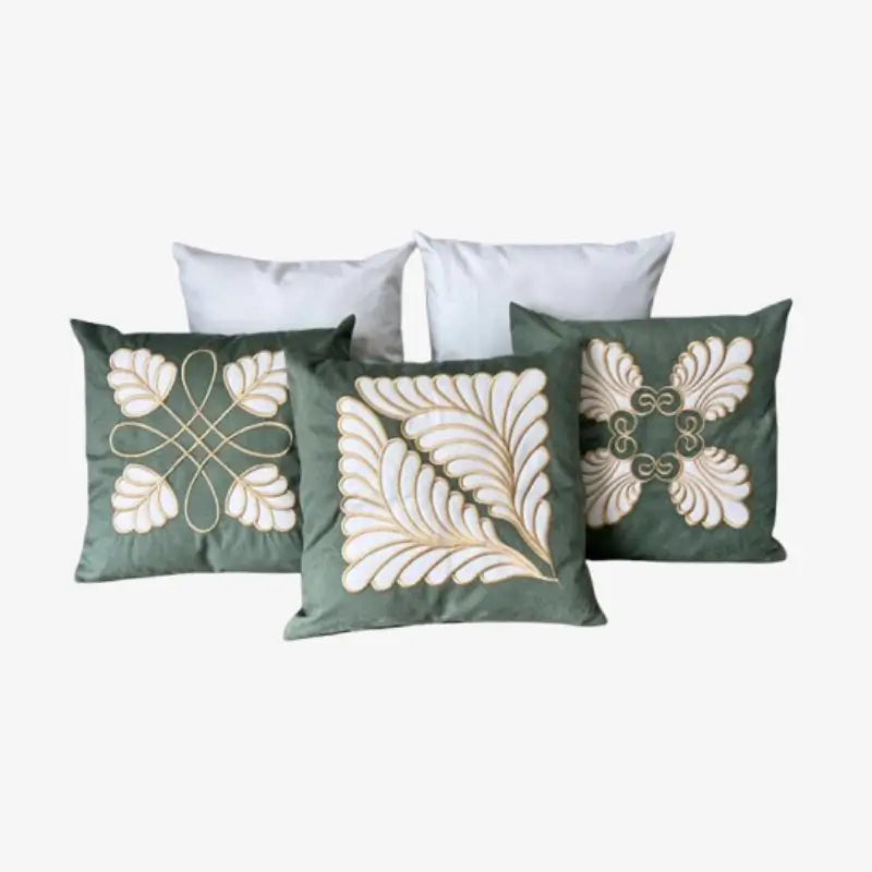 Conjunto 5 Capas de Almofada Bordada 45x45cm