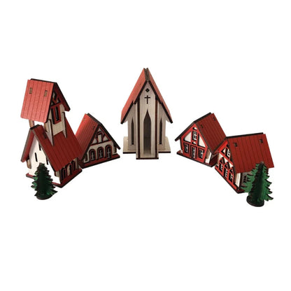 Decoração de Natal Vila de casas 5 peças