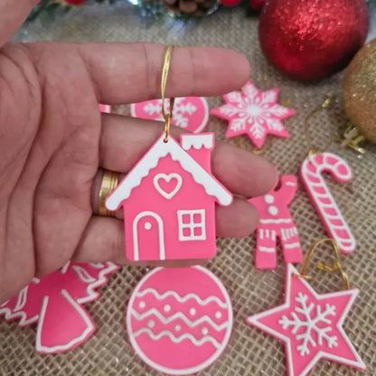 Decoração de Natal 13 peças Enfeites para Árvore