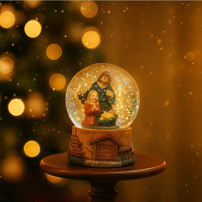 Decoração de Natal Globo de Vidro Sagrada Família