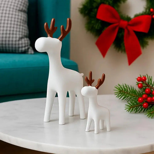 Enfeite de Natal Kit de 2 Renas Minimalistas