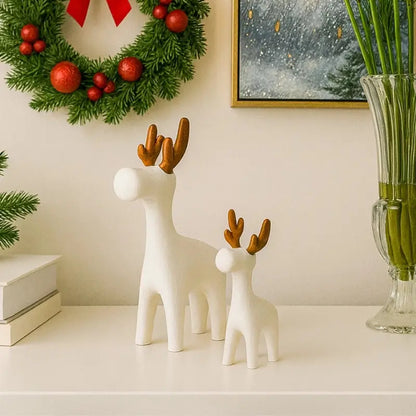 Enfeite de Natal Kit de 2 Renas Minimalistas