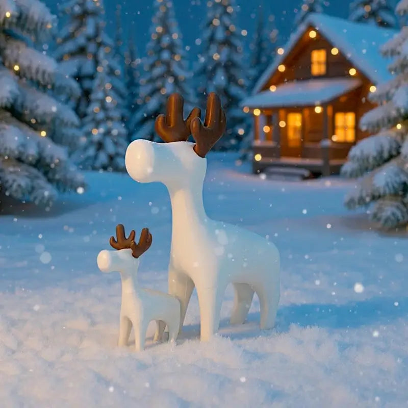 Enfeite de Natal Kit de 2 Renas Minimalistas