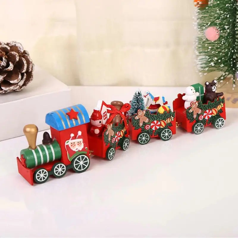 Enfeite de Natal Trenzinho Natalino em Madeira