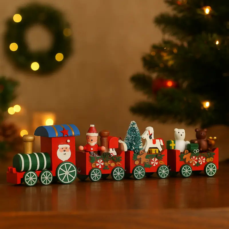 Enfeite de Natal Trenzinho Natalino em Madeira