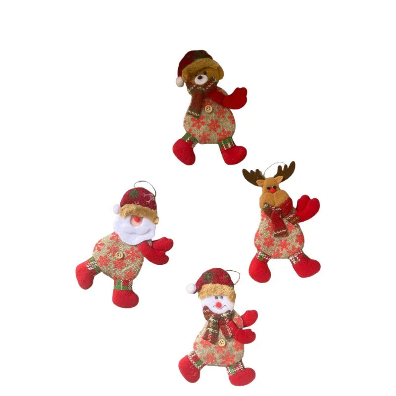 Enfeites de Natal em Pelúcia 6 peças