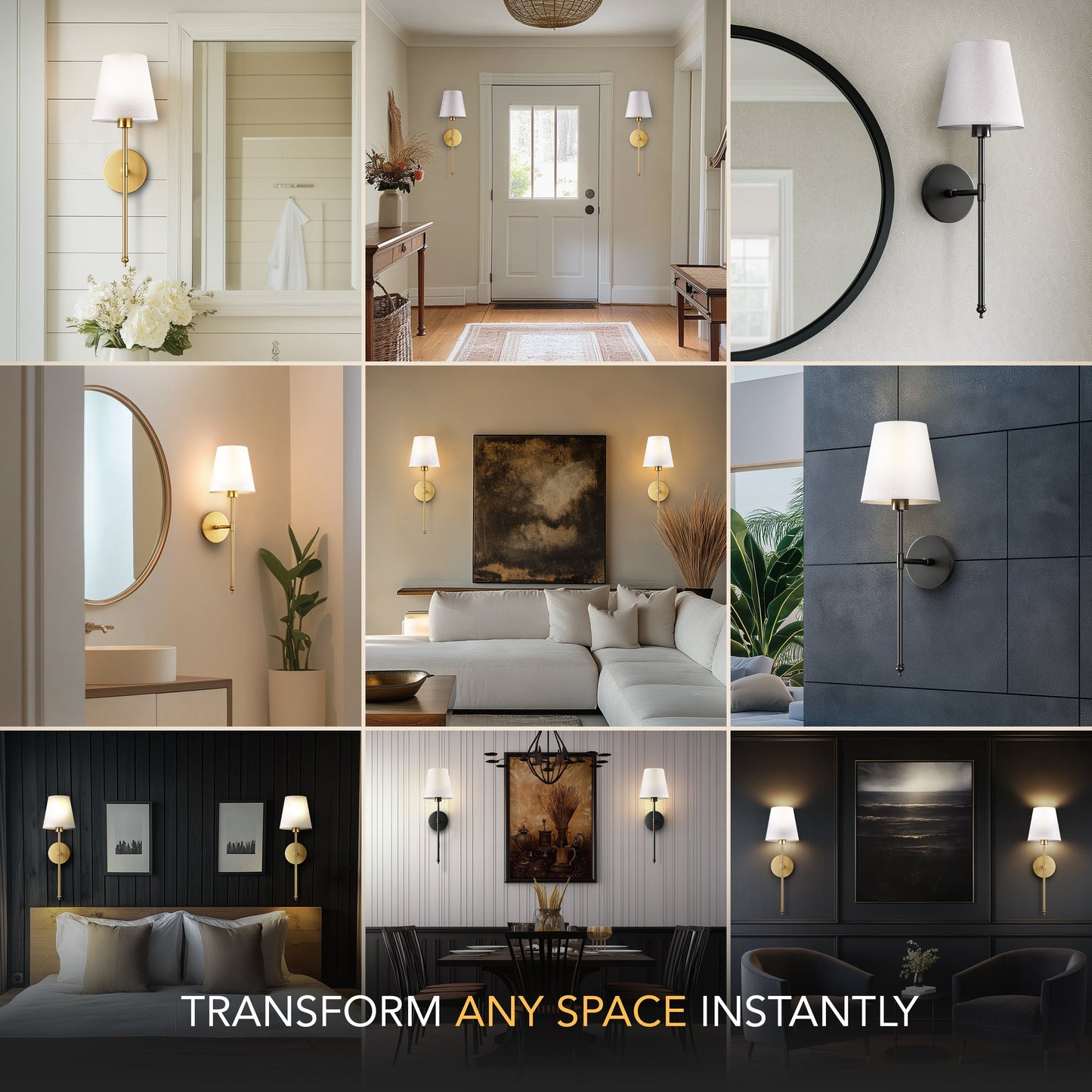 (Buy 1 Get 2) Wireless Wall Sconces Aurelia Noire
