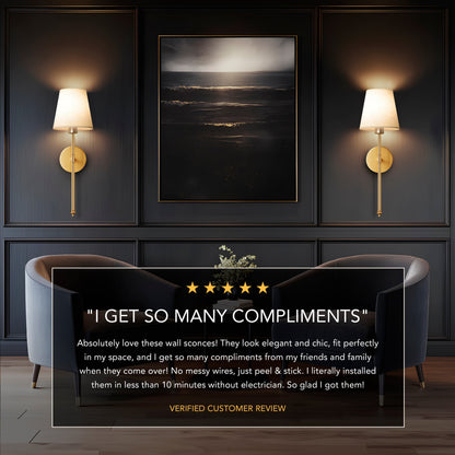 (Buy 1 Get 2) Wireless Wall Sconces Aurelia Noire