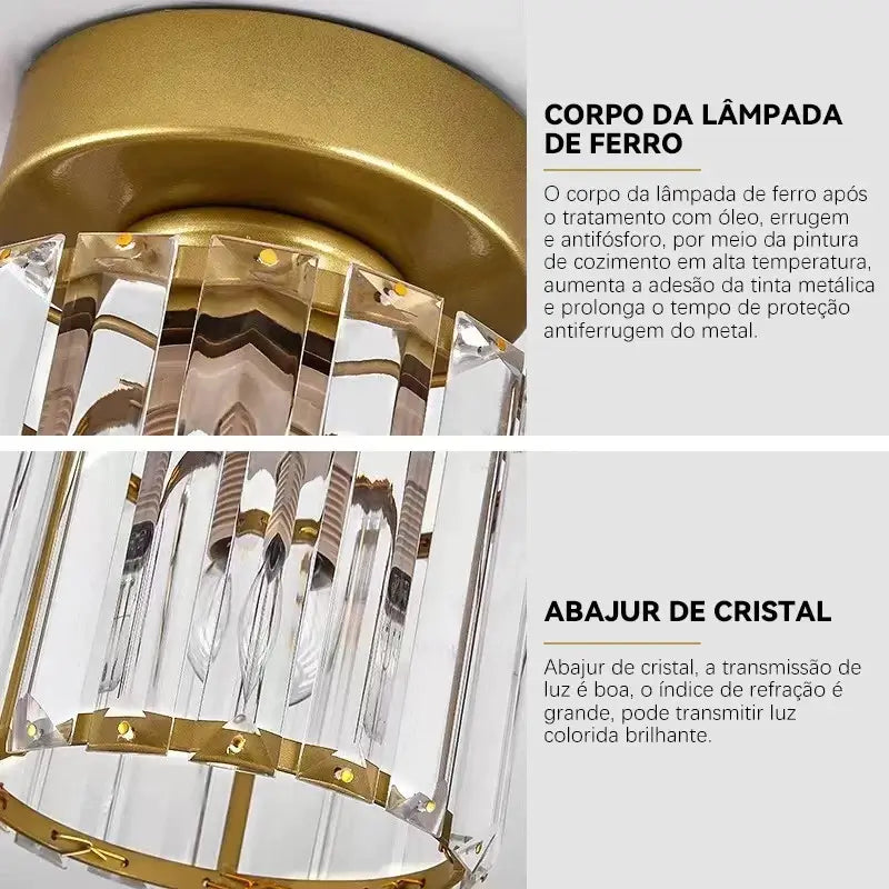 Luminária de Teto Redonda em Vidro