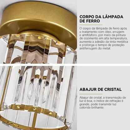 Luminária de Teto Redonda em Vidro