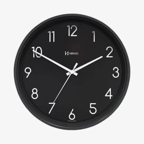 Relógio de Parede Preto Minimalista