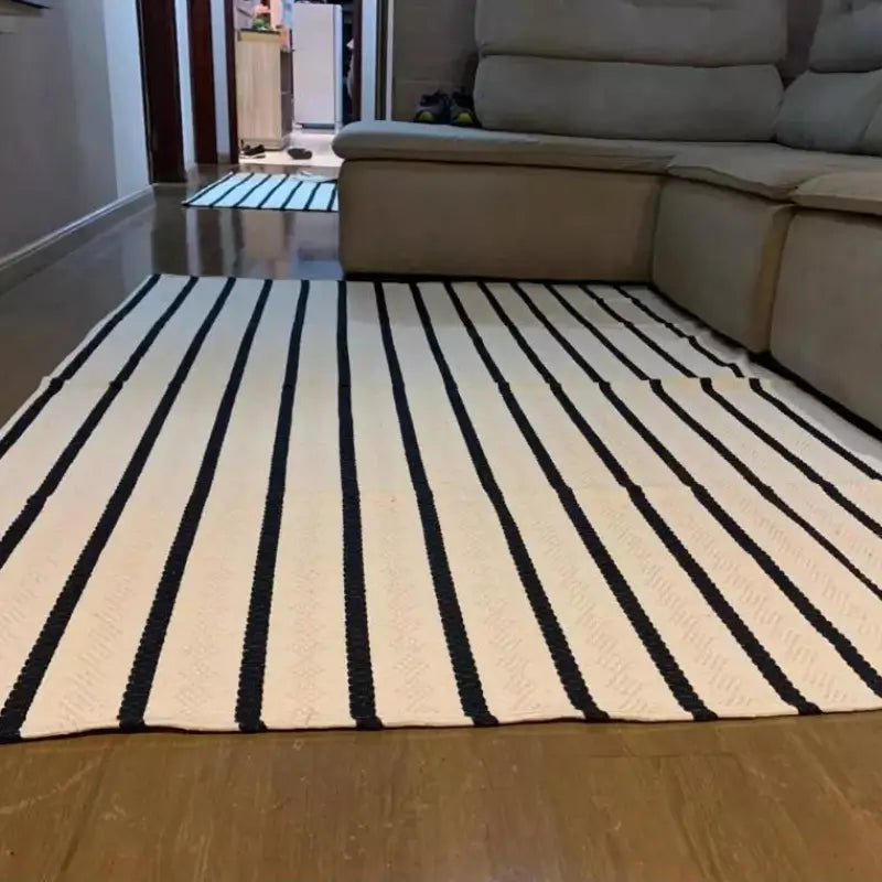 Tapete Listrado para Sala em Algodão 150x200cm