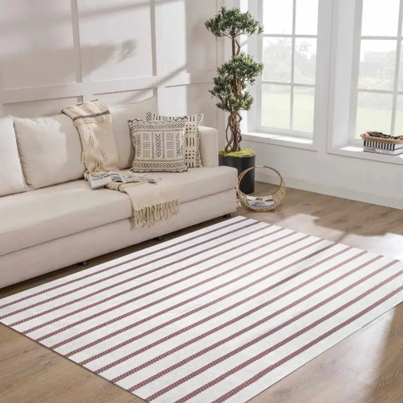 Tapete Listrado para Sala em Algodão 150x200cm