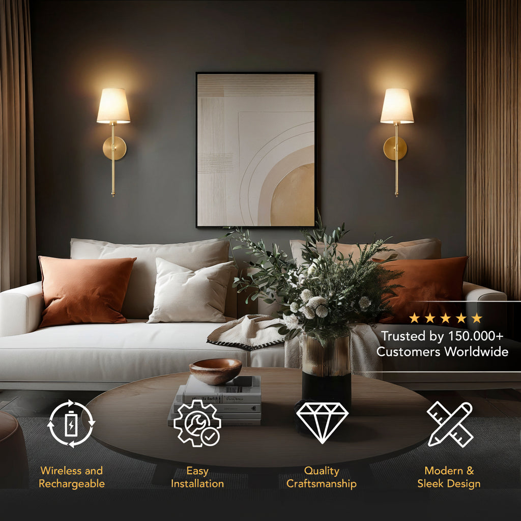 (Buy 1 Get 2) Wireless Wall Sconces Aurelia Noire