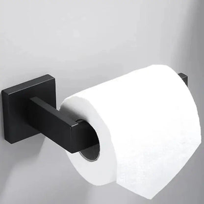 Kit de Banheiro 4 Peças Acessórios em Aço Inox Preto Fosco