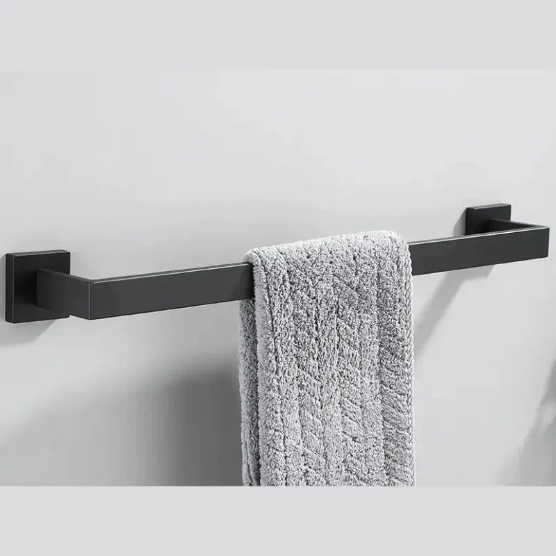 Kit de Banheiro 4 Peças Acessórios em Aço Inox Preto Fosco