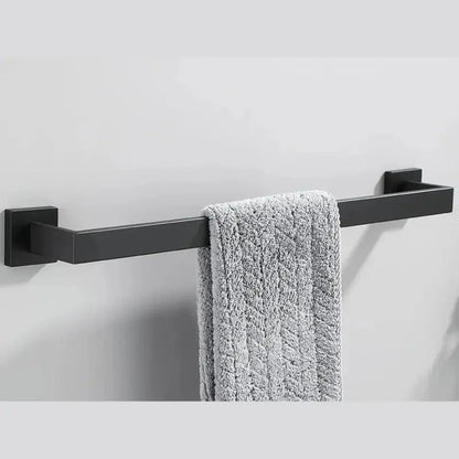 Kit de Banheiro 4 Peças Acessórios em Aço Inox Preto Fosco