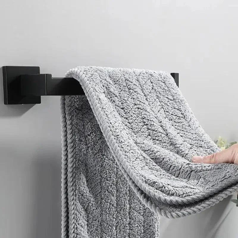 Kit de Banheiro 4 Peças Acessórios em Aço Inox Preto Fosco