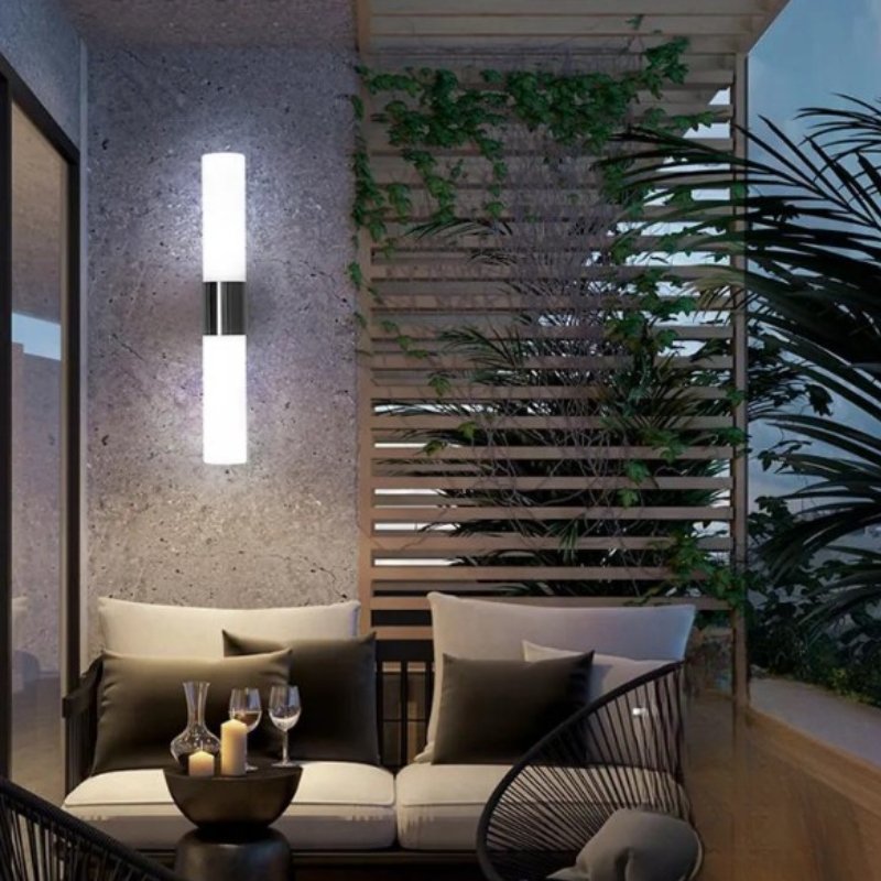 Arandela Cilindrica Moderna Vidro e Metal