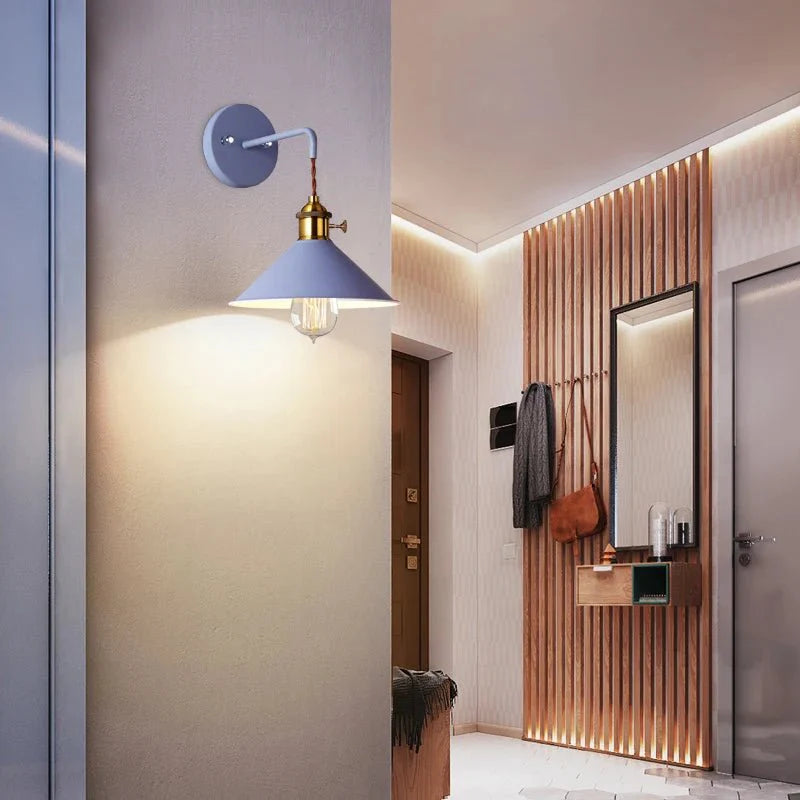 Arandela de Parede Industrial Macarrons Com Lâmpada