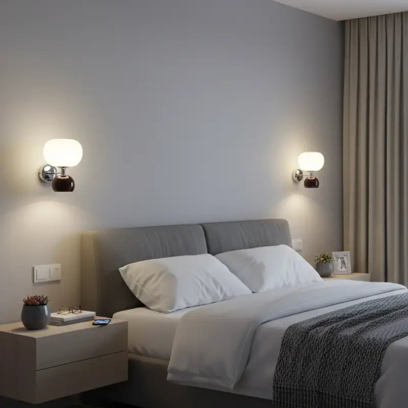 Double Indoor Decorative Pumpkin‑Style Wall Sconce