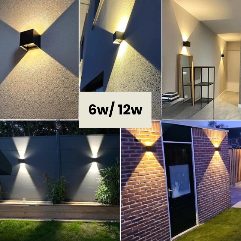 Arandela de PArede Externa Preta à Prova D'água IP65