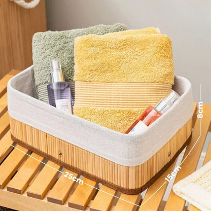 Cesto organizador multiuso e decorativo em Bambu - 3 peças