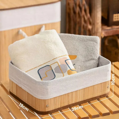 Cesto organizador multiuso e decorativo em Bambu - 3 peças