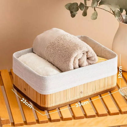 Cesto organizador multiuso e decorativo em Bambu - 3 peças