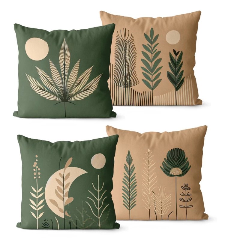Conjunto 4 Capas de Almofadas Decorativas Contemporâneas
