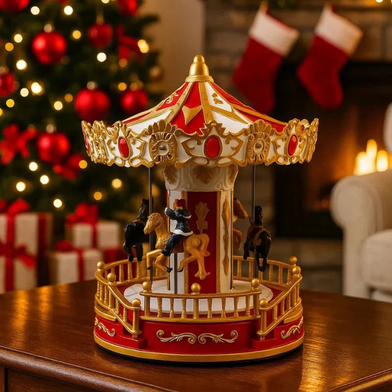 Carrossel de Natal Musical com Luz Decorativa