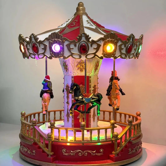 Carrossel de Natal Musical com Luz Decorativa