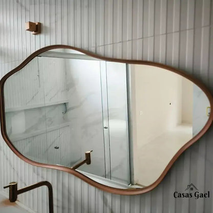 Espelho Grande Orgânico com Moldura 150x60cm