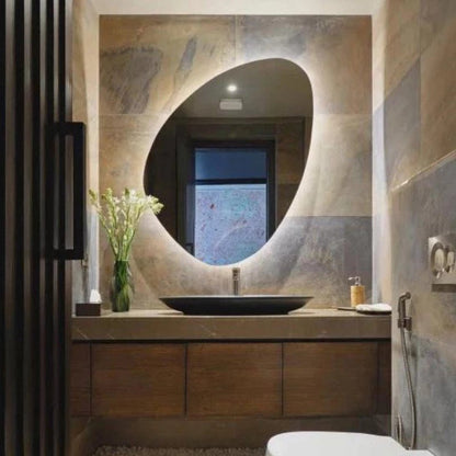 Espelho para Banheiro Orgânico com LED bivolt