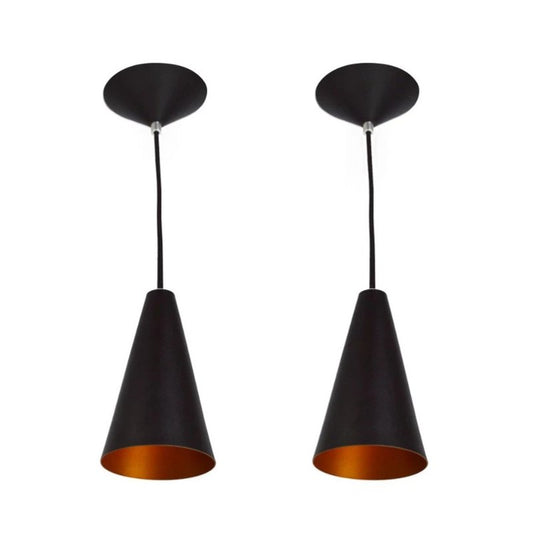 Luminária de Teto Pendente 2 unidades Cone em Alumínio