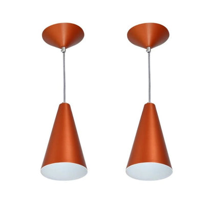 Luminária de Teto Pendente 2 unidades Cone em Alumínio