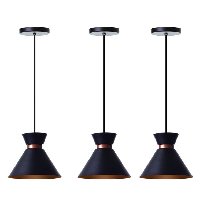 Kit 3 Pendentes Luminárias de Teto Sofia