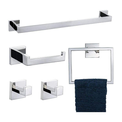 Kit Acessórios Para Banheiro Aço Inox 5 Peças