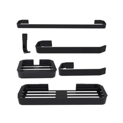 Kit Acessórios Para Banheiro Preto 6 Peças Aço Inox