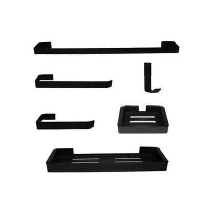 Kit Acessórios Para Banheiro Preto 6 Peças Aço Inox