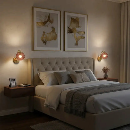 Gold Wall Sconce in Metal and Glass