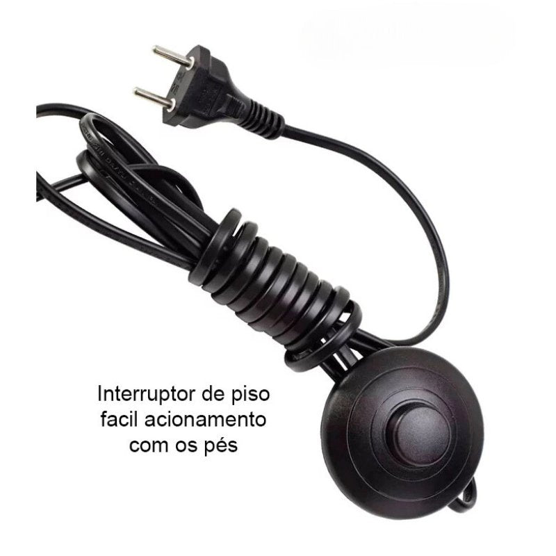 Luminária de Chão Abajur de Cúpula com Pedal de Acionamento